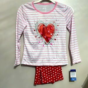 NWT 2Pc Pijama SET Top and Pants Max and Olivia size 10/12 L Girls Pijama